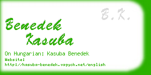 benedek kasuba business card